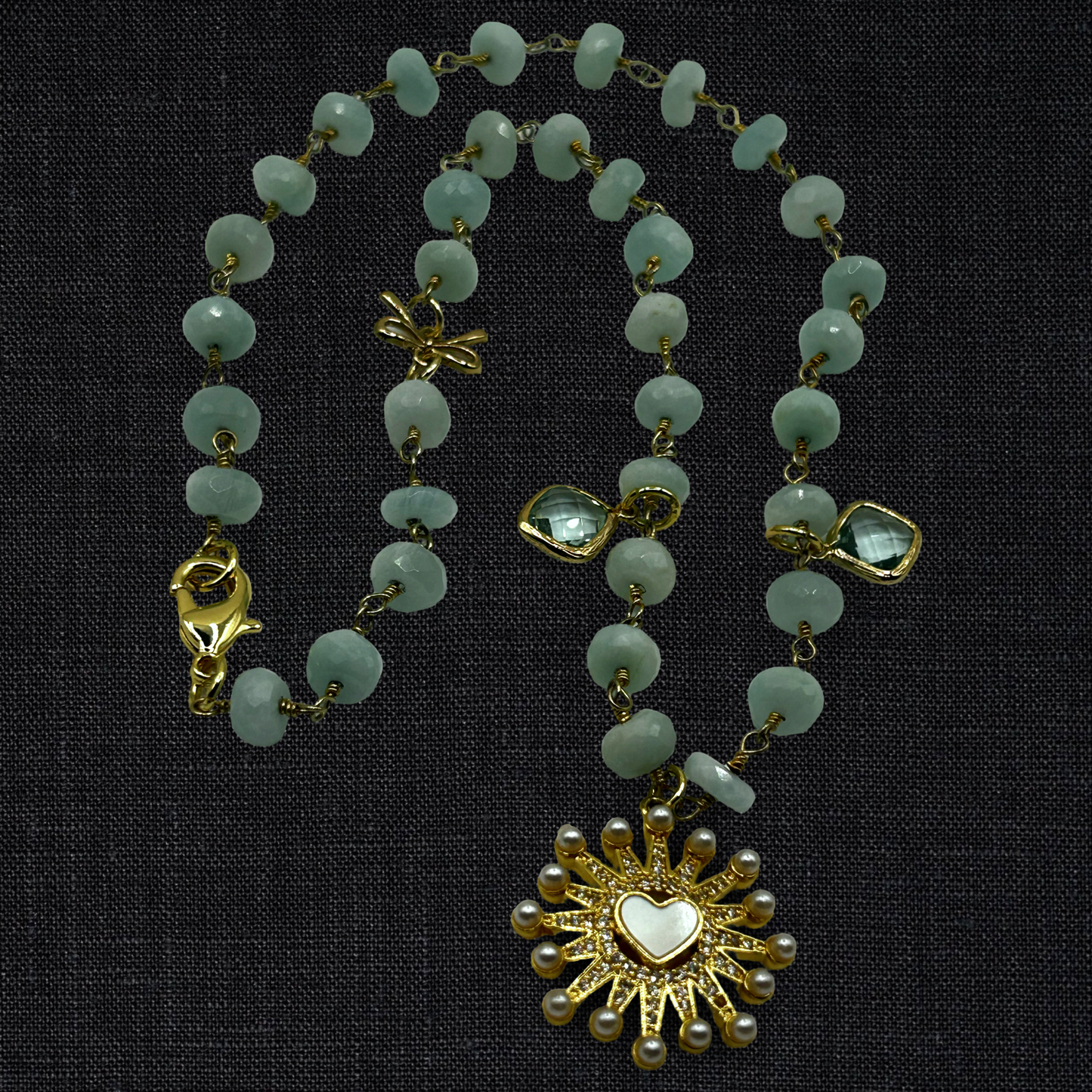 Shooting Heart Baby Blue Necklace