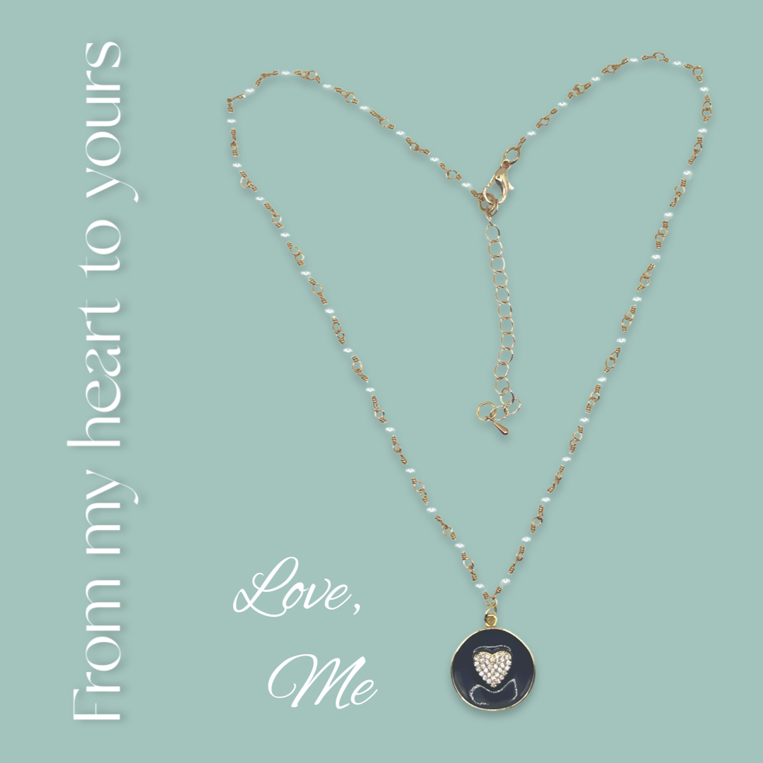 Heart on a Platter Necklace-Black