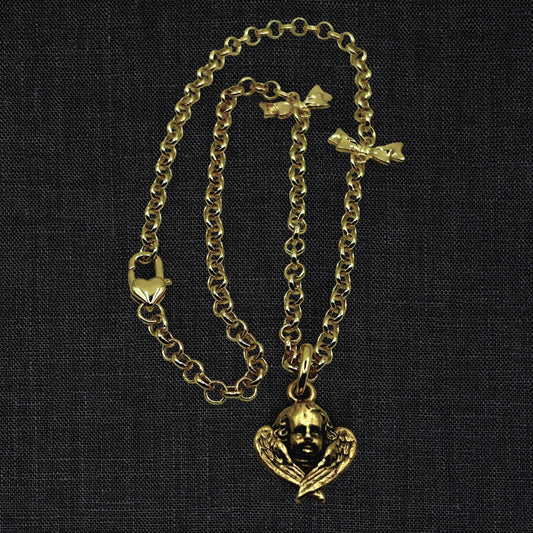 Bow Tied Cherub Necklace