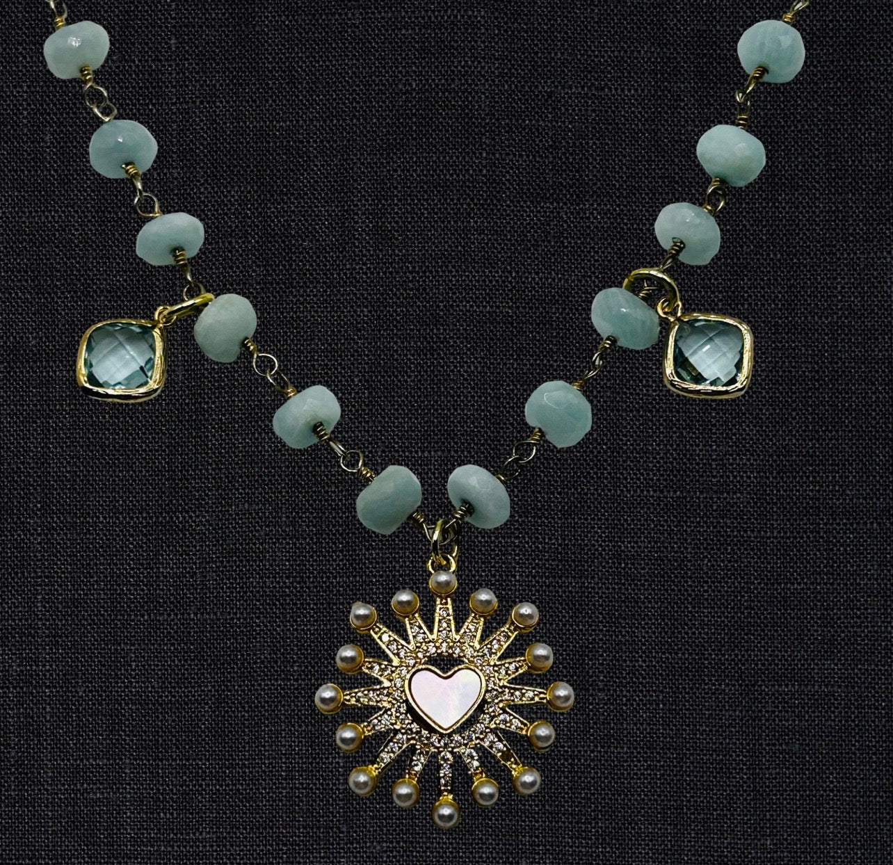 Shooting Heart Baby Blue Necklace