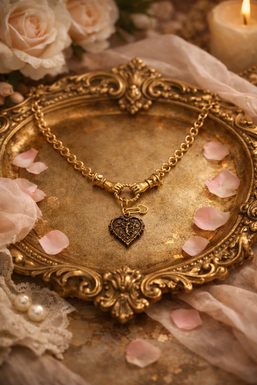 Cherub charm necklace