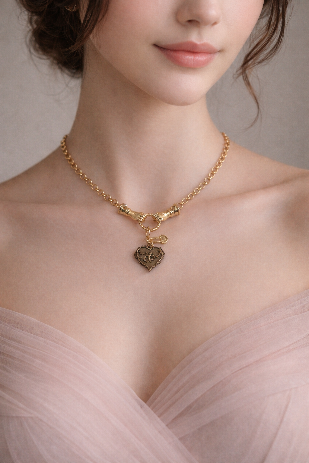 Cherub charm necklace