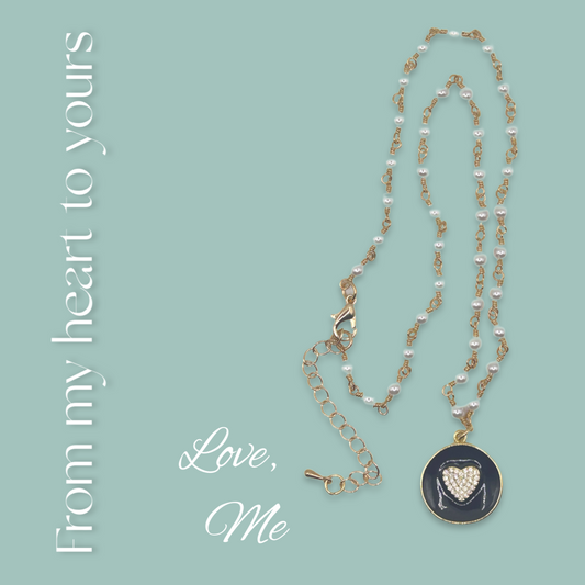 Heart on a Platter Necklace-Black